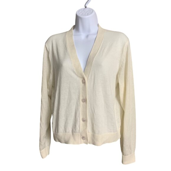 A New Day Womens Cream Button-Front Casual Cardigan Sweater Lightweight Small - Picture 7 of 12